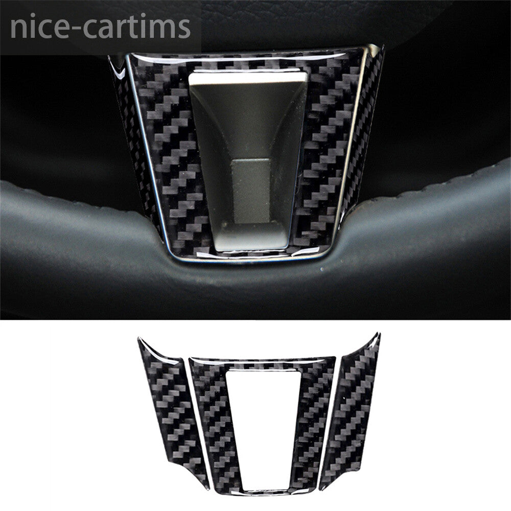 3¡ÁCarbon Fiber Steering Wheel Lower U-Shaped Panel Cover for Jaguar XF 2009-2011