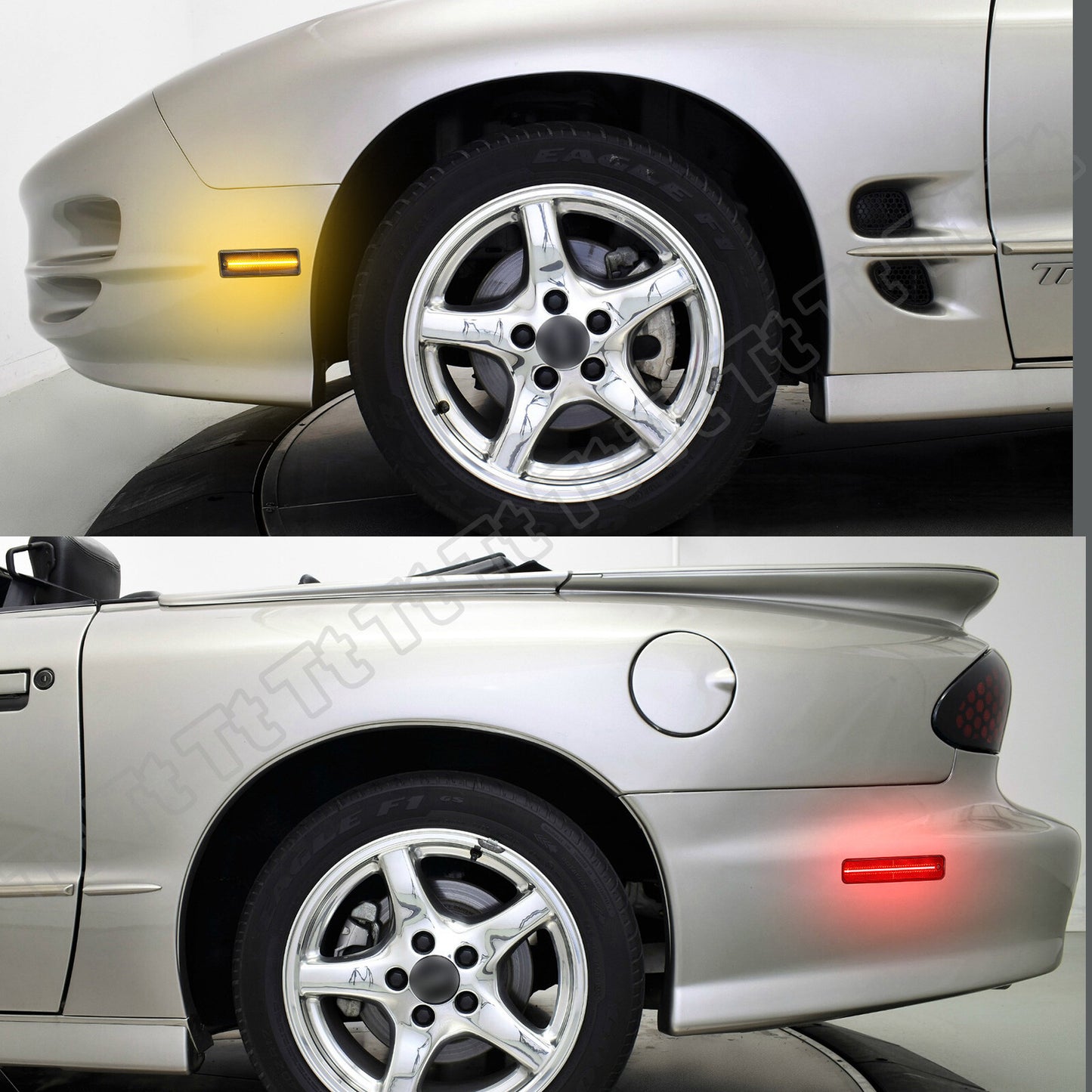 Suitable for 1998-2002 for Pontiac Firebird Trans AM front and rear bumper LED side marker lights.