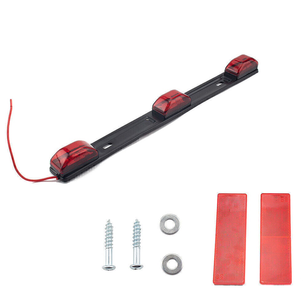 17 Red Bright Led ID Bar / 3 Led Marker Light Truck Trailer Bus Clearance Light