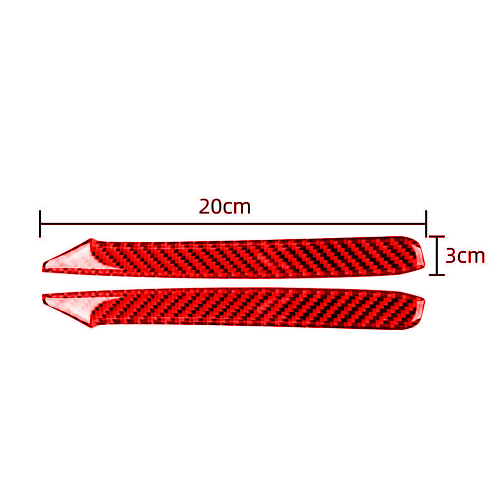 2x Red Carbon Fiber Center Console Side Strip Trim for Subaru Forester 2009-2013