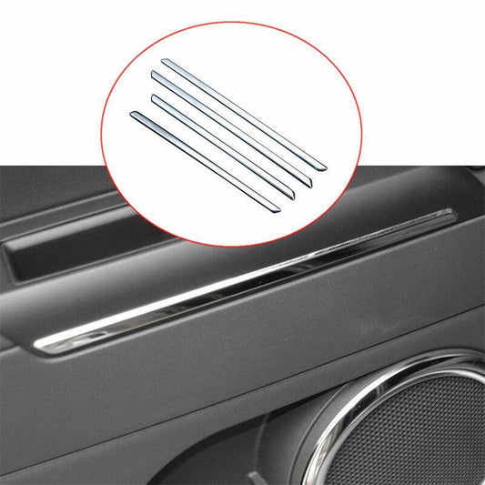 For 2010-2016 for Jeep Patriot Compass Chrome Steel Inner Door Strip Cover Trim 4PCS