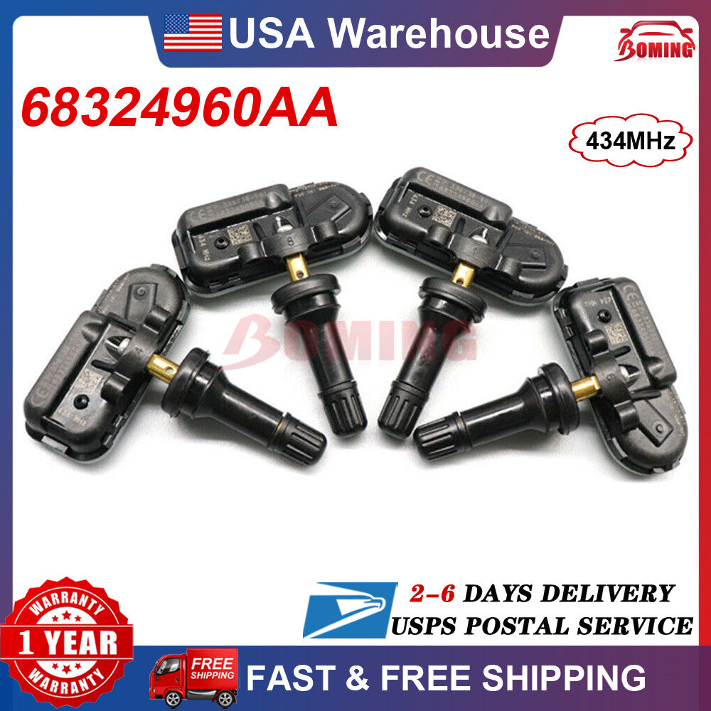 4x New Tire Pressure Sensor TPMS 68324960AA for Jeep Cherokee for RAM 1500 2500 3500