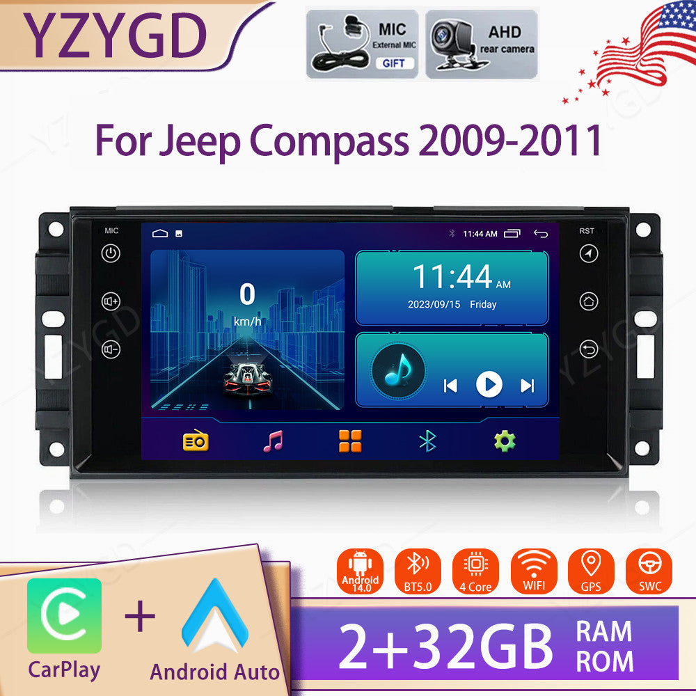 Android Auto Carplay for Jeep Compass 2009-2011 Stereo Car Radio GPS Navi Screen