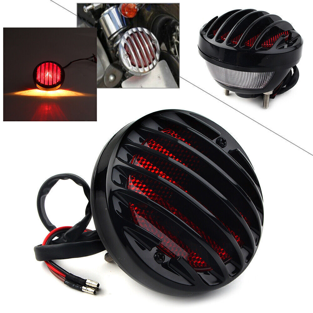 Tail Light Rear Lamp Bulb Round for Harley Cruiser Cafe Racer Bobber Chopper US
