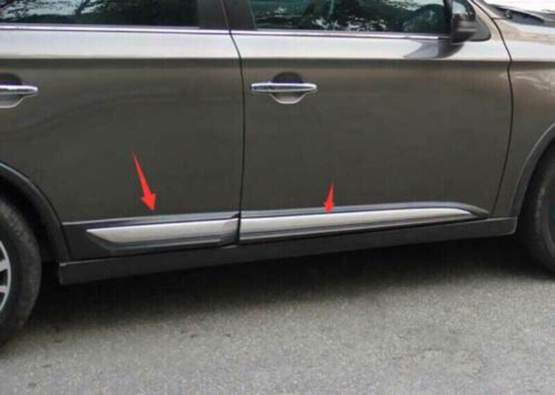 for Mitsubishi Outlander 2016-21 Silver+Black Door Guard Molding Panel Covers 4P