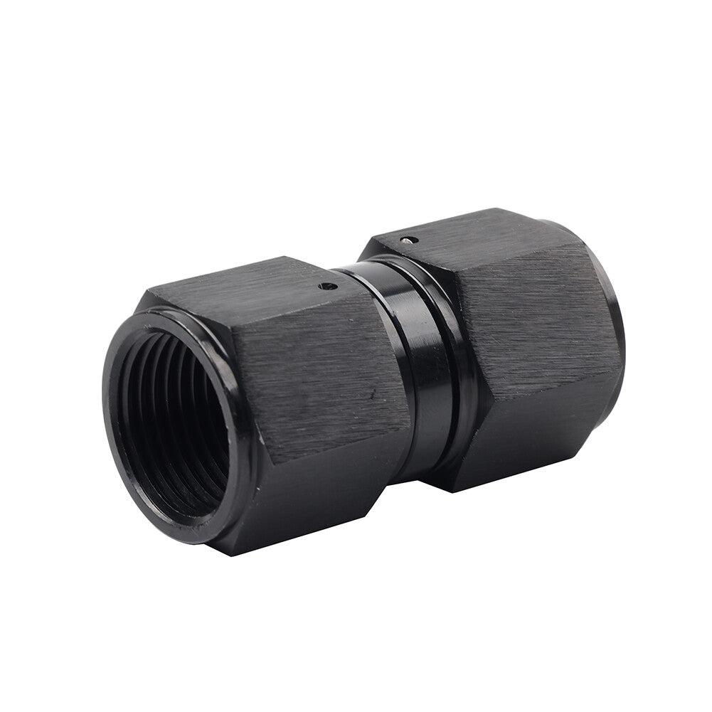 10AN Female to Female Straight Swivel Coupler Union Fitting Adapter Black