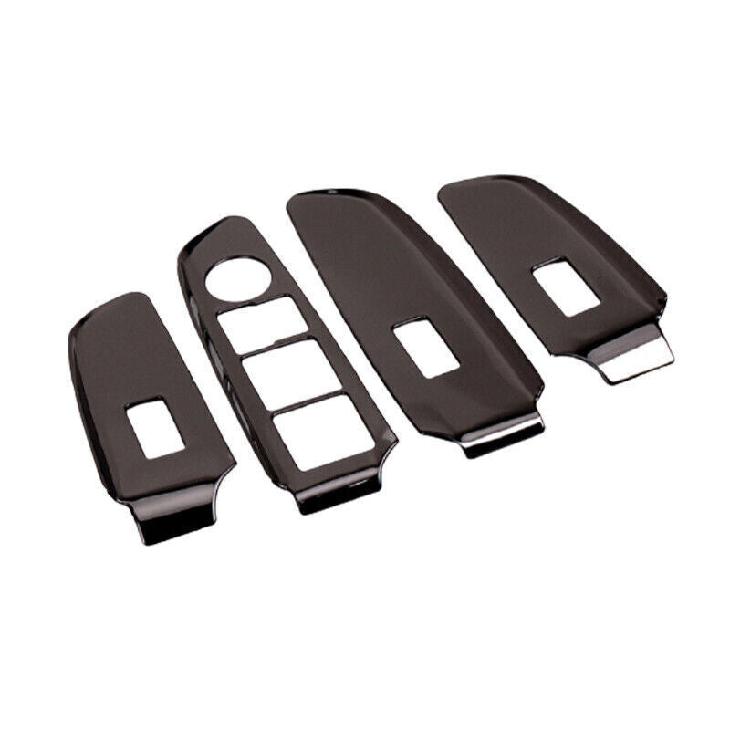 Black Steel Glass Window Lifting Lock Panel Trim For Auto for Kia K3 Forte 2014-2018