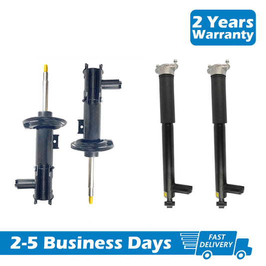 4-piece front and rear shock absorber pack. ADS front shock absorber for Mercedes W212, CLS63, C218, 4Matic.