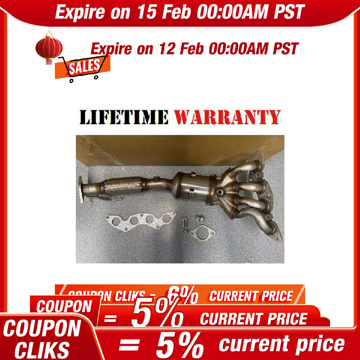 Manifold Catalytic Converter W/Gaskets for Ford Focus 2012-2018 2.0L 4Cyl 30580