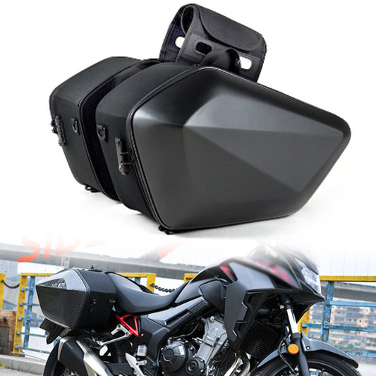 American motorcycle double saddlebag riding helmet bag storage hard shell side pockets