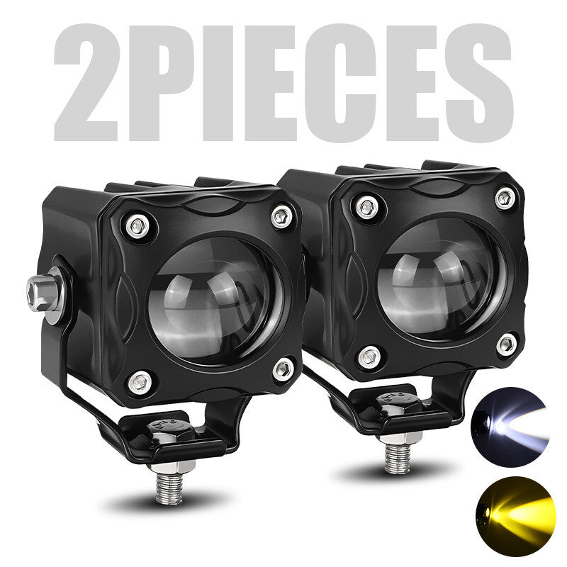 2X LED Work Light Pods OffRoad Spot Driving Fog Lamp Yellow White Motorcycle ATV