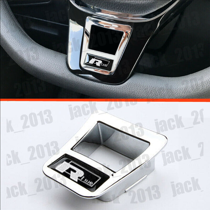 Chrome R Car Steering Wheel Sequin Cover Trim For Volkswage for VW for Jetta MK7 2013-24