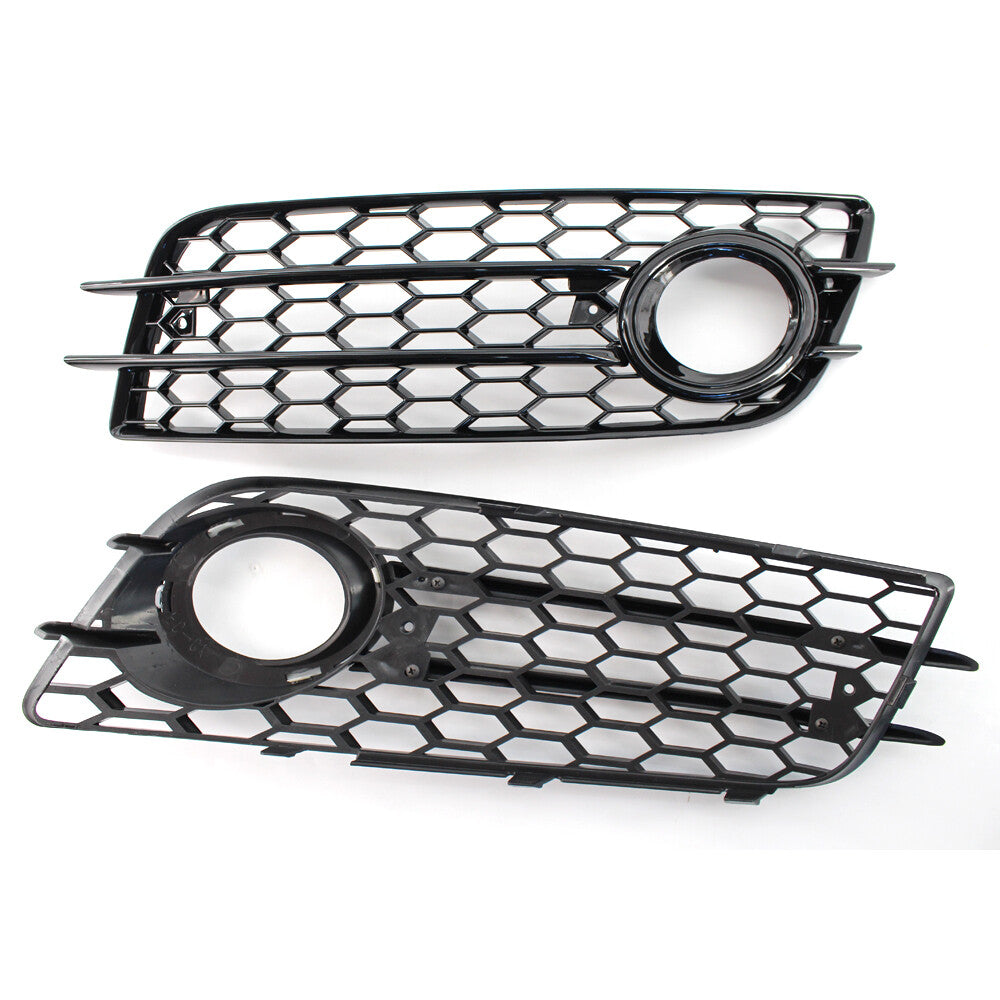 2x Front Fog Light Lamp Cover Grille Cap for Audi A4 B8 S-Line S4 2008-2012