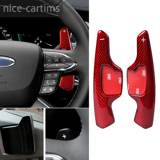 Red Carbon Steering Wheel Paddles Shifter for Ford Mondeo /Taurus /Edge for Lincoln