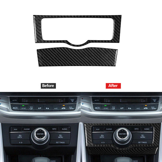 2Pcs Carbon Fiber Multifunction Button Trim Cover for Honda Accord 2013-2017