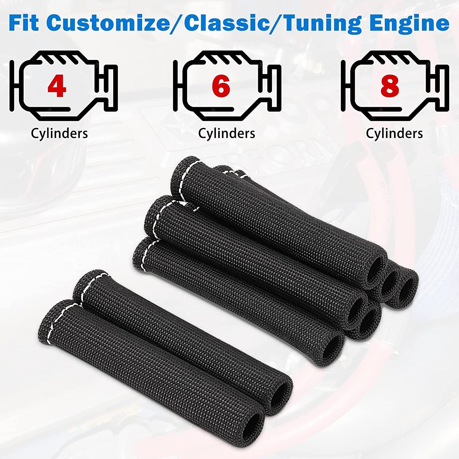 Spark plug wire shoe protection heat insulation sleeve 8/9/10 mm ignition wire separator