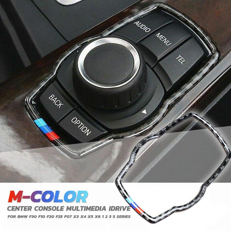 for BMW 1 2 3 5 Series X3 X4 X5 X6 Carbon Multimedia iDrive Knob Cove M Color