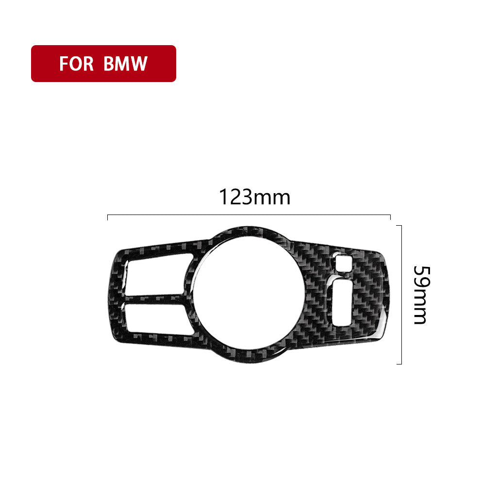 Carbon fiber headlight switch trim for BMW 5 Series F10 2008-2017