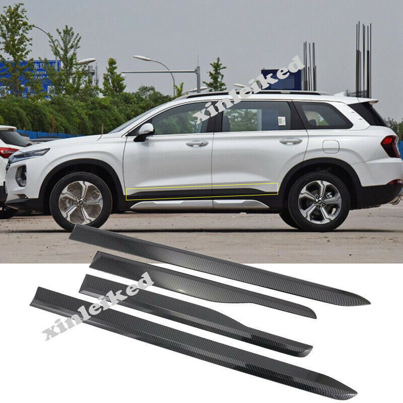 4P for Hyundai Santa Fe ix45 2019-2021 Carbon Fiber Side Door Body Molding Cover