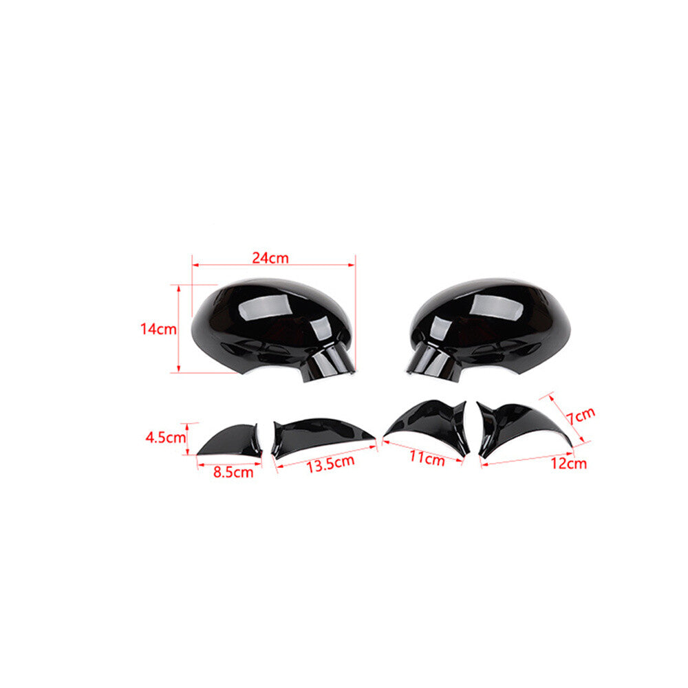 6Pcs Black ABS Door Side Rearview Mirror Caps Cover for Dodge for Challenger 2009-23