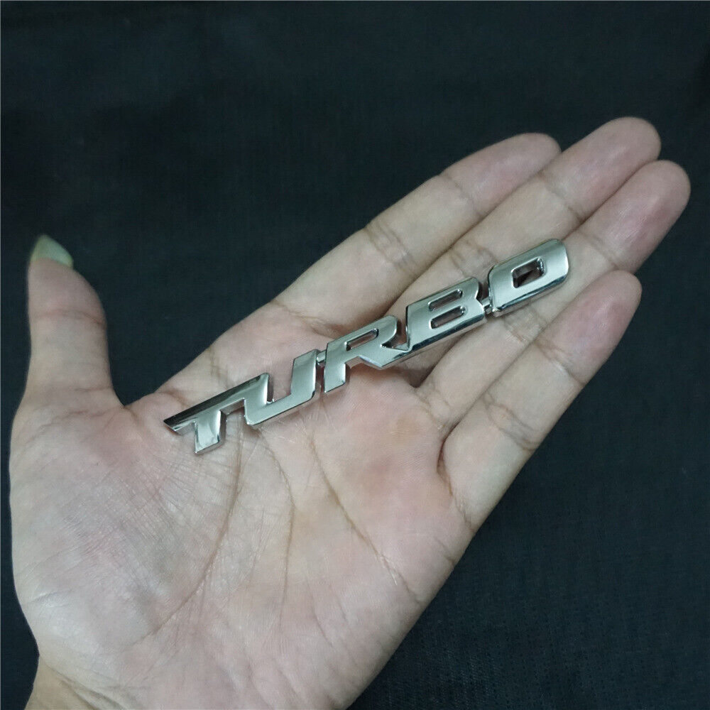 1x Chrome TURBO Silver Small Metal Decal Emblem Sticker Badge Car Diesel Edition