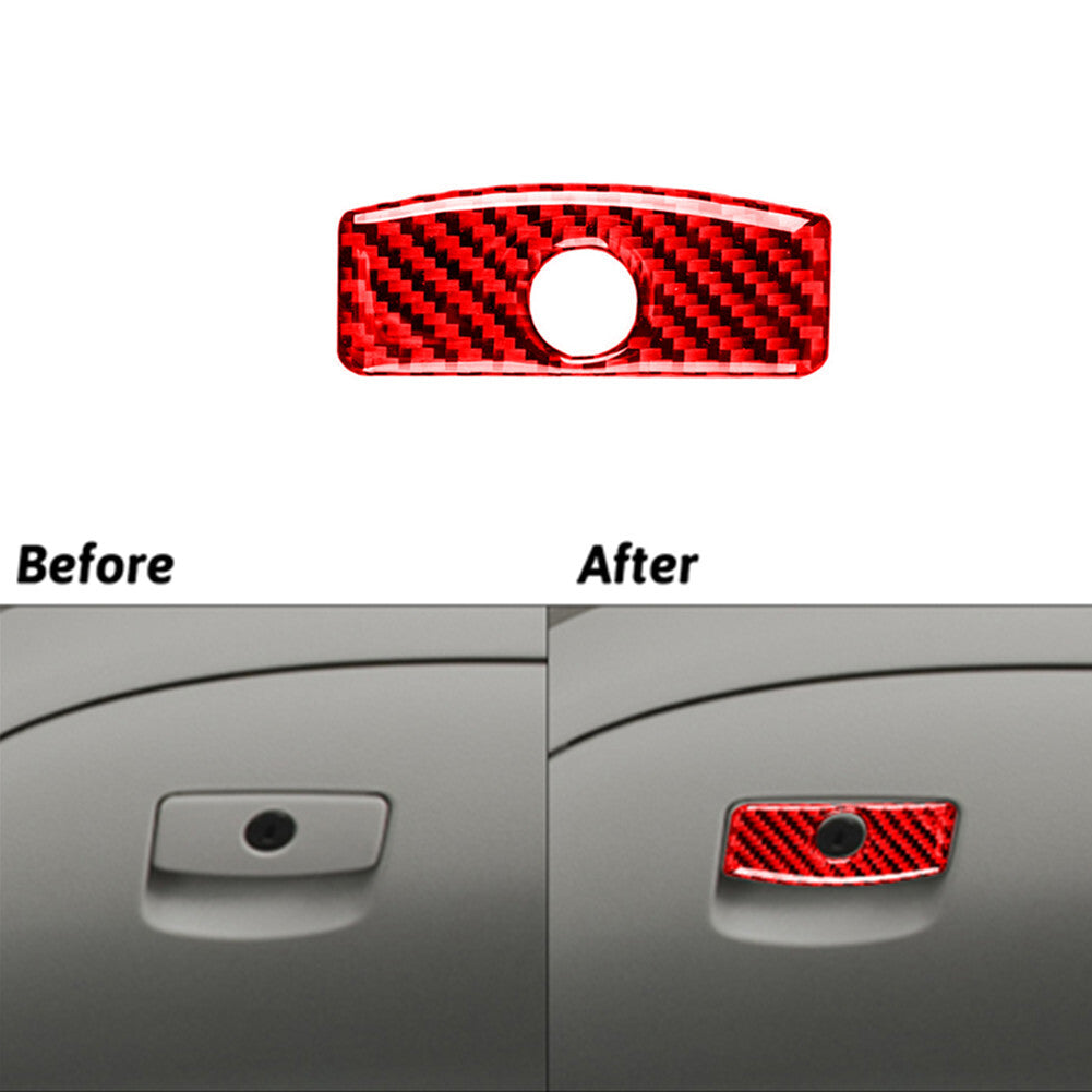 Red Carbon Fiber Glove Box Switch Cover Trim for Subaru Forester 2009-2013