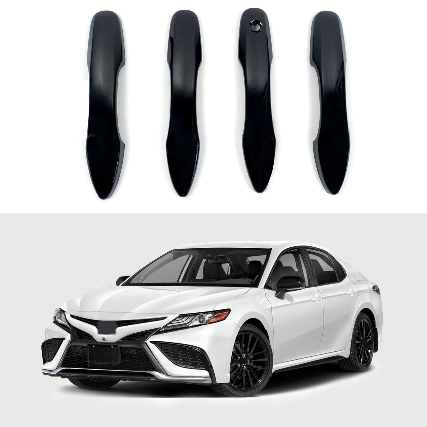 For 2019-2023 for Toyota for Corolla Sedan Glossy Black Side Door Handle Cover Trim 4PC