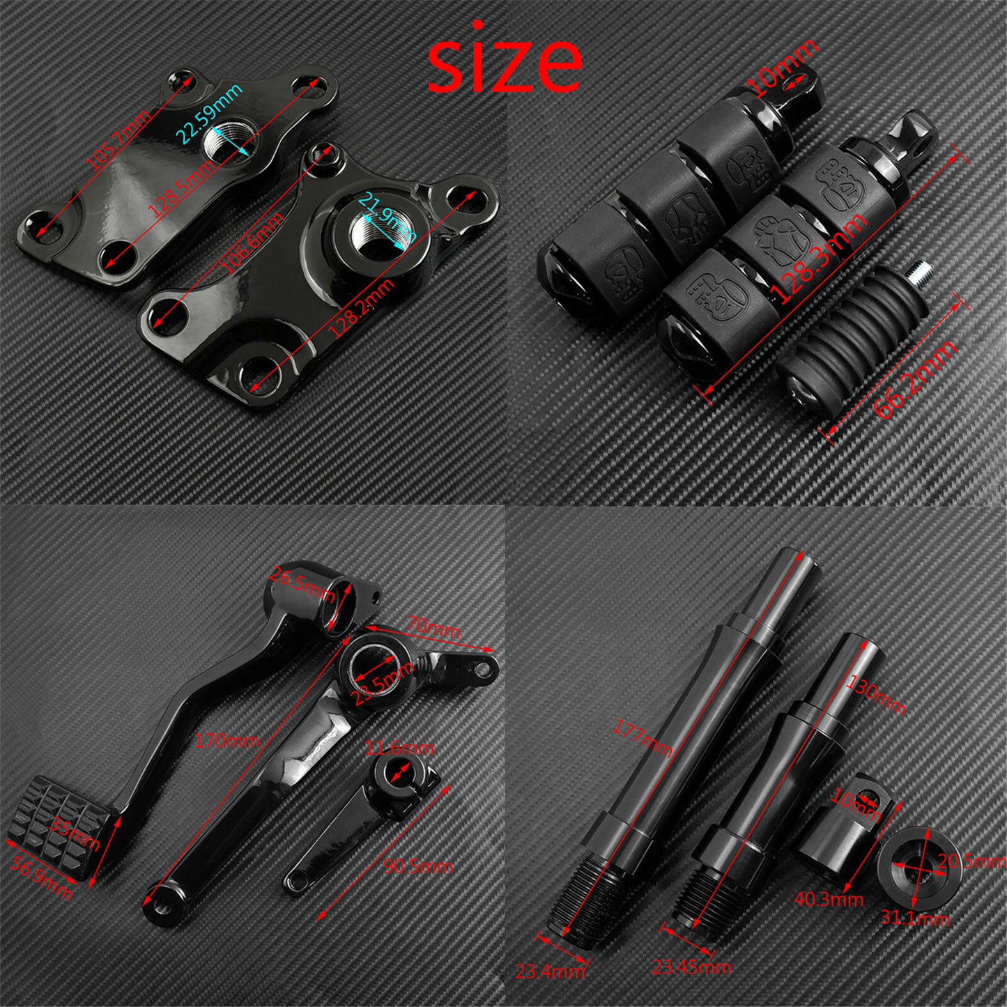 Complete Forward Controls Pegs Levers Linkage Fit For Sportster 1991-2003 Black