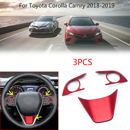 Steering Wheel Cover Trim Red for Toyota Hatchback Corolla19-20, for Camry 2018-up