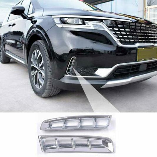 for Kia Carnival 2022-2023 Chrome Front Bumper Air Inlet Vent Frame Cover Trim