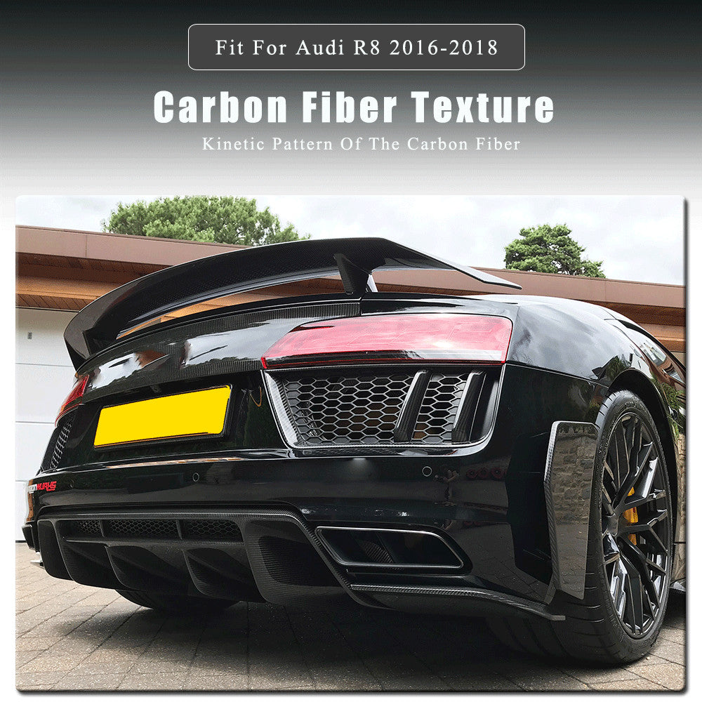 for Audi R8 2016-2018 2PCS Carbon Fiber Rear Bumper Air Vent Fender Covers Grill