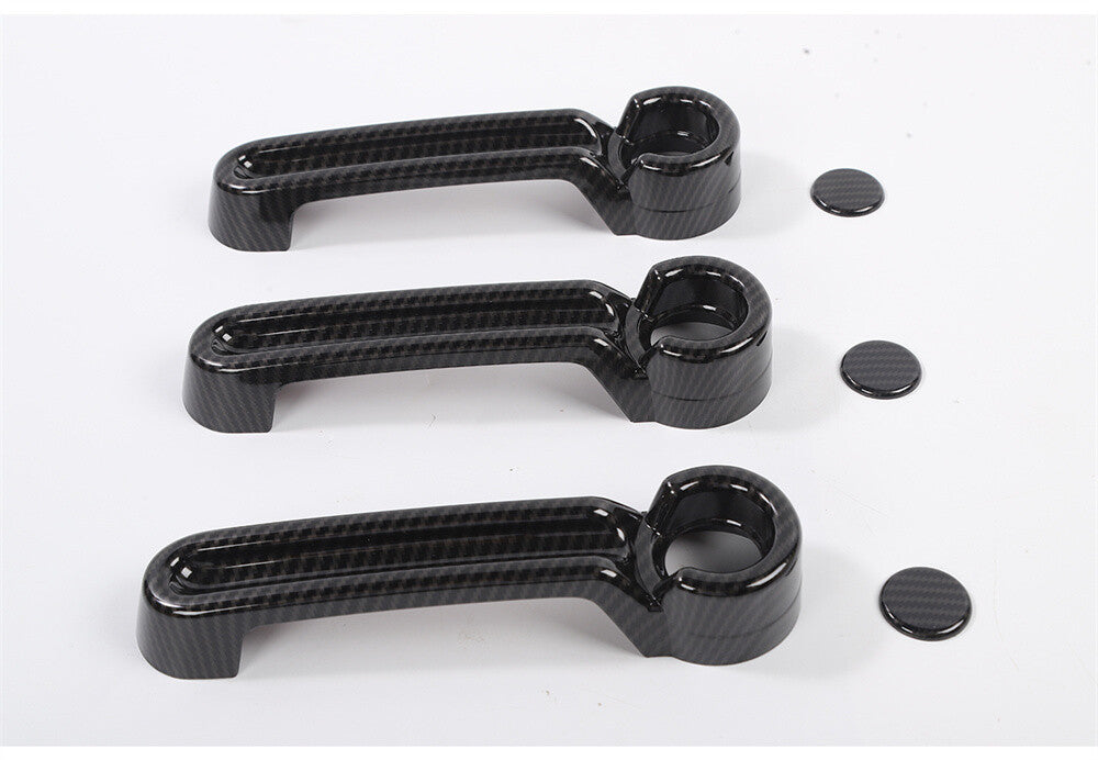 for Jeep for Wrangler JK 2Dr 07-17 Side Door Handle Tailgate Handle Trim ABS Carbon
