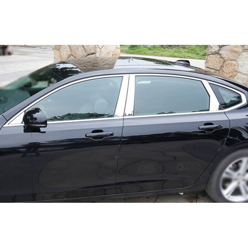 Chrome Pillar Posts for Volvo S90 2017-2022 8pc Set Door Trim Mirror Cover Kit