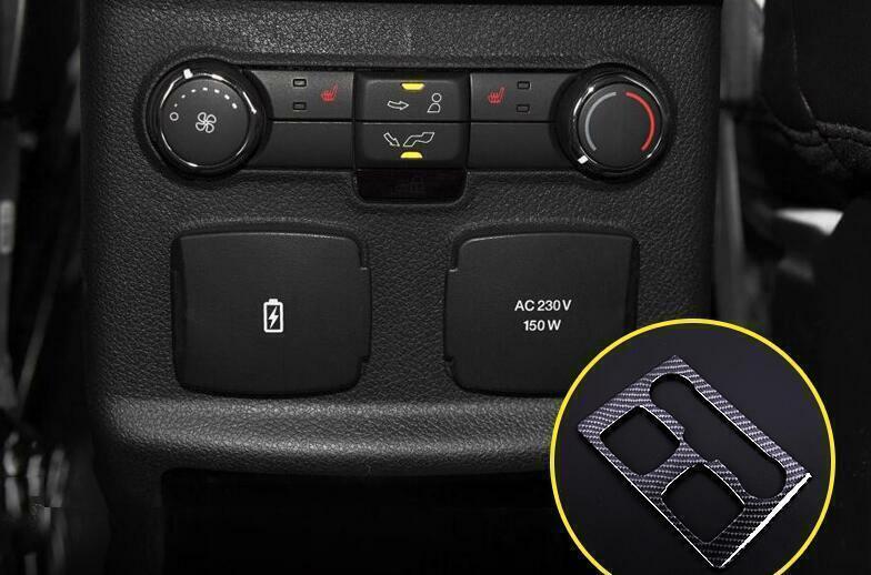 Rear Cigarette Lighter Panel Trim 1PCS for Ford Explorer 2016-2019 Carbon Fiber
