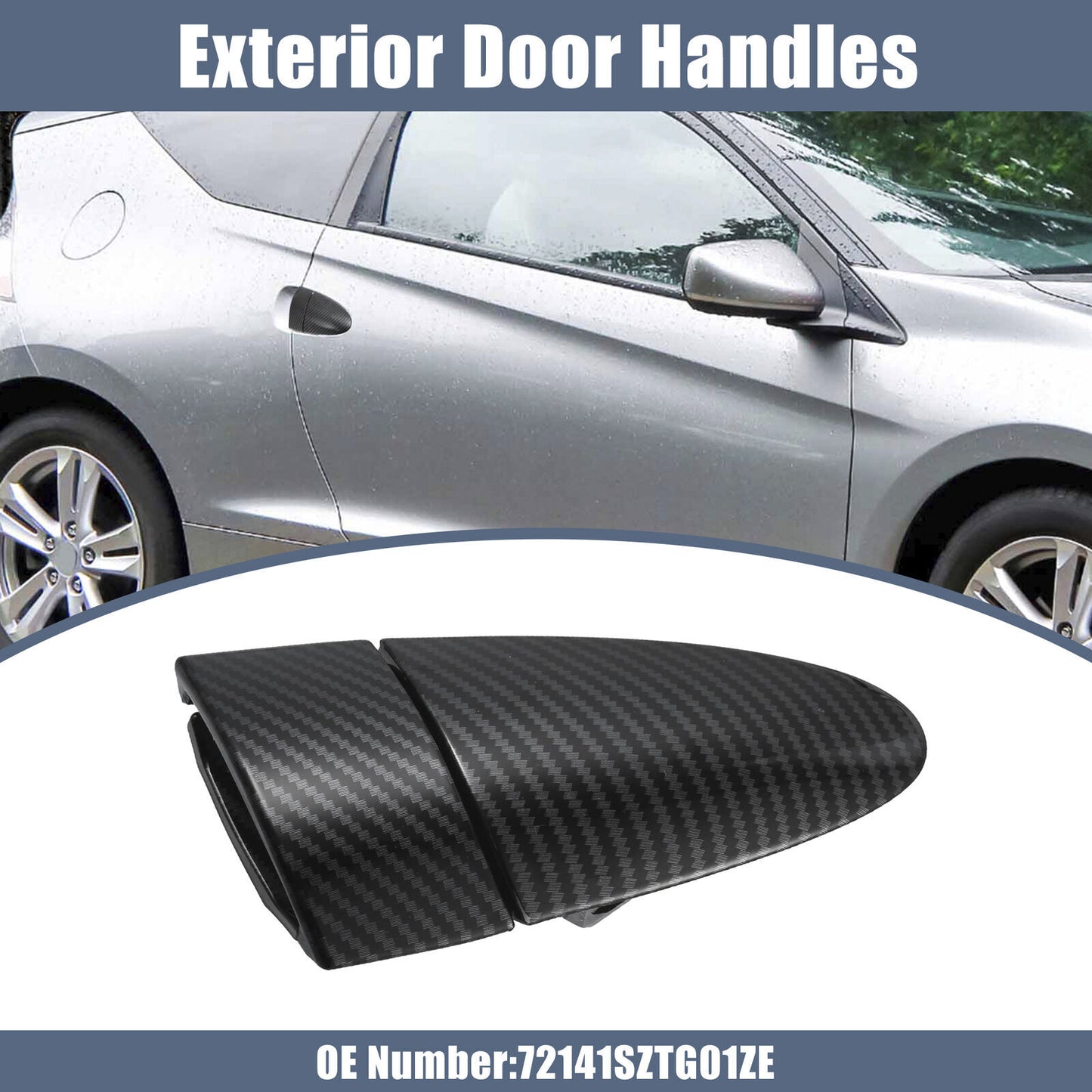 for Honda CRZ 11-2015 Front Right Car Exterior Door Handle Carbon Fiber Pattern