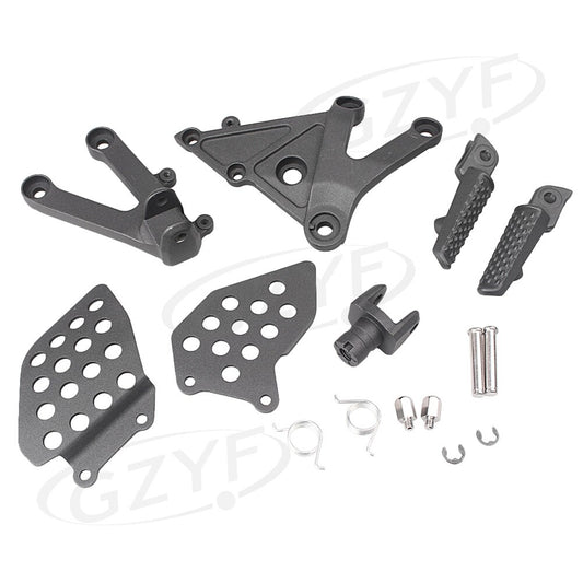 Front Rider Foot Pegs Footrest Bracket Motor for Honda CBR600RR 2003-2006 Black