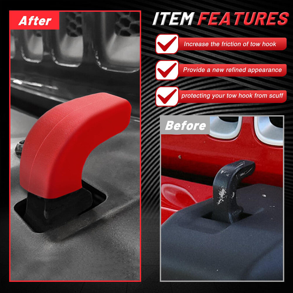 Front Factory Bumper Tow Hook Cover Trim for Jeep for Wrangler JK JL JT 2007-23 Red
