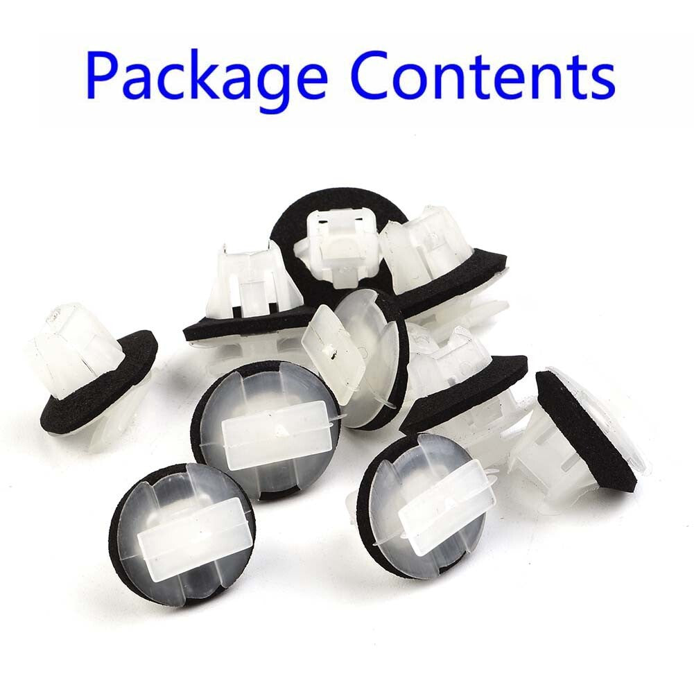 White  Black Clips 10pcs Set Car For Moulding Plastic Side Sill