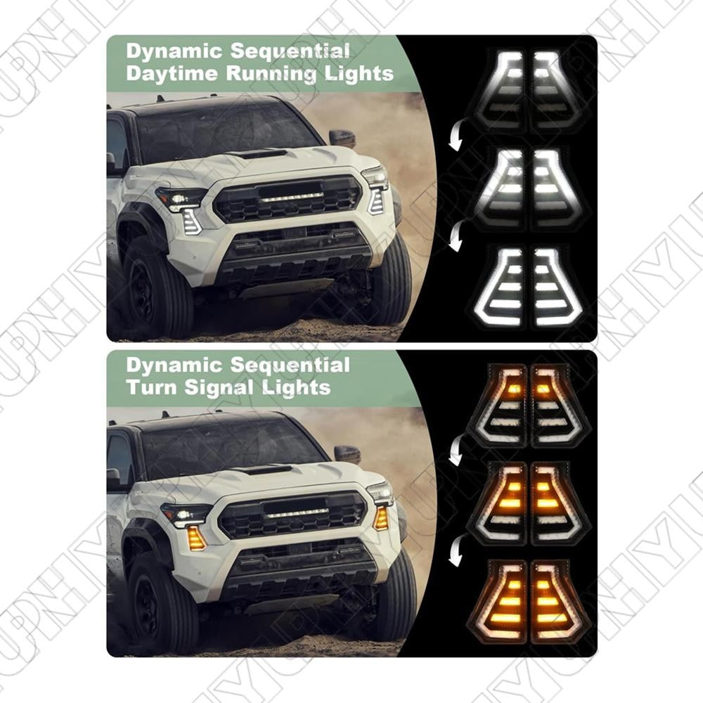 LED Fog Lamp DRL Daytime Running Light + Turn Signal for Toyota Tacoma 2024-2025