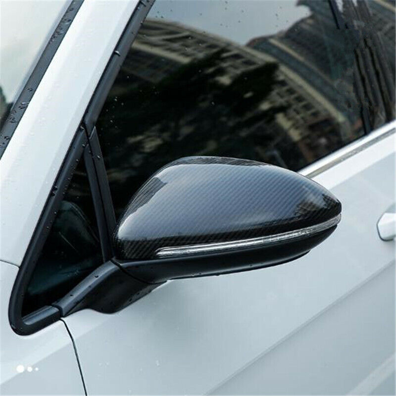 Carbon Fiber Rearview Side Mirror Decor Cover Trim for VW for Golf MK7 MK7.5 2013-19