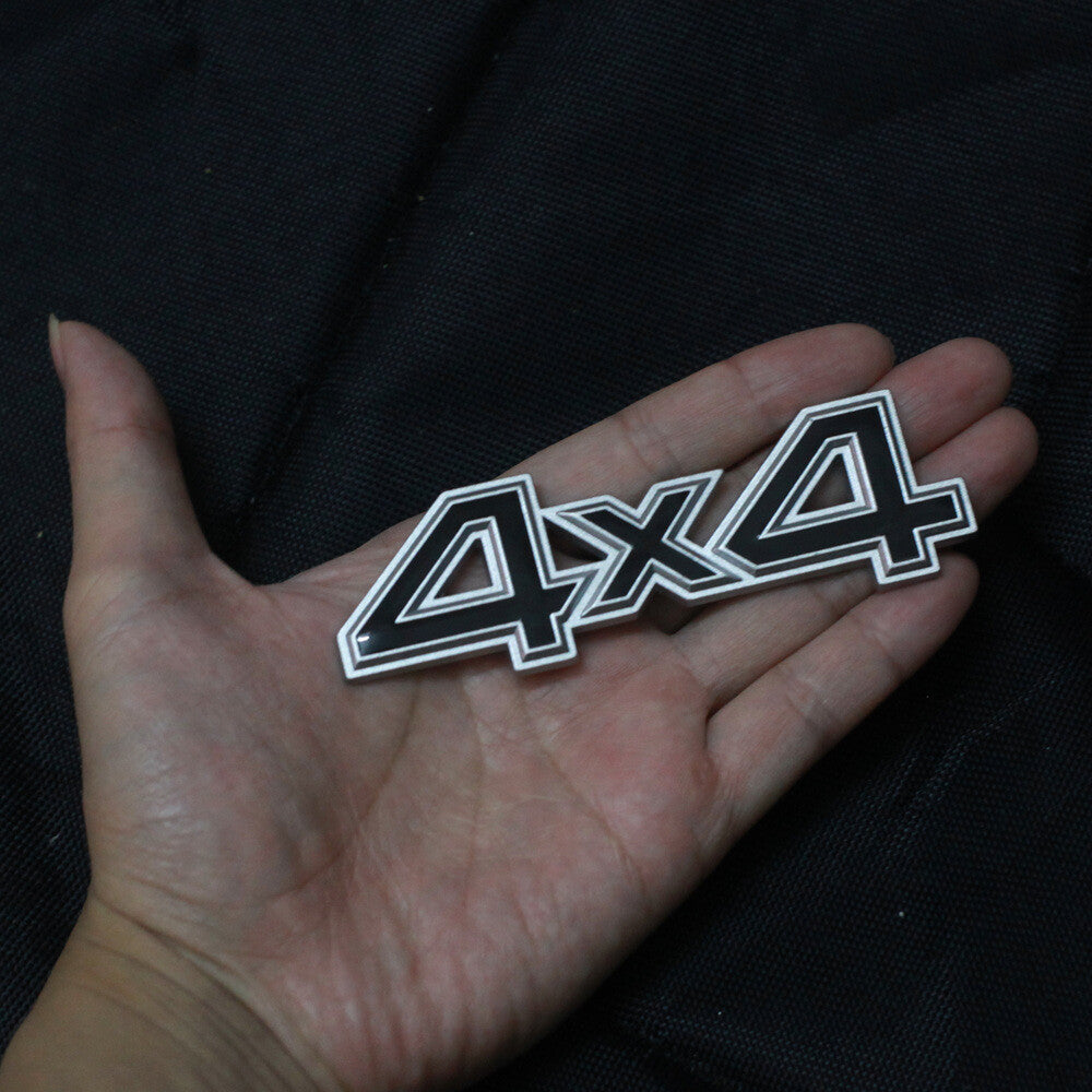 2x Silver Matte Black 4x4 Metal Emblem Decal Sticker Badge Car Motors Diesel SUV