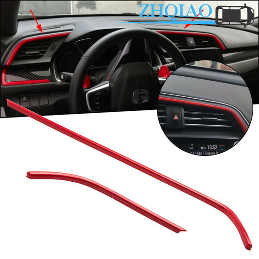 Red ABS Auto Car Air Outlet Frame Cover Trim for Honda for Civic 10th 2016-2019