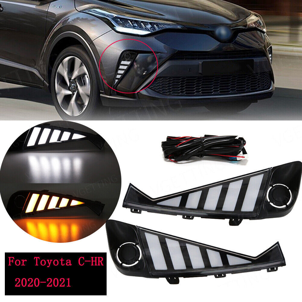 LED DRL daytime running fog lights with turn signals applicable to for Toyota 2020-2021 C-HR