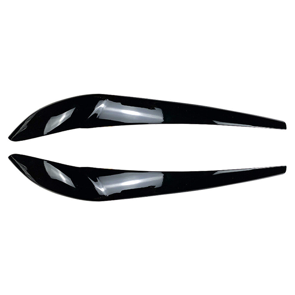 Front Headlight Eyebrow Eyelid Cover Gloss Black for BMW X3 F25 X4 F26 2014-2017