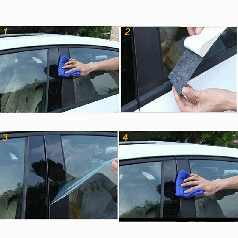 6PCS Piano Black Pillar Posts Door Window Strip for Kia Cerato K3 Forte 2014-18