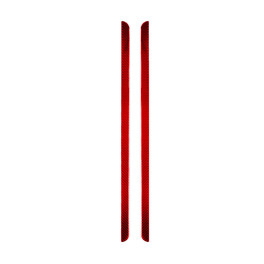 2X Red Carbon Fiber Front Door Panel Strip Cover Trim for Jeep for Wrangler 2007-10