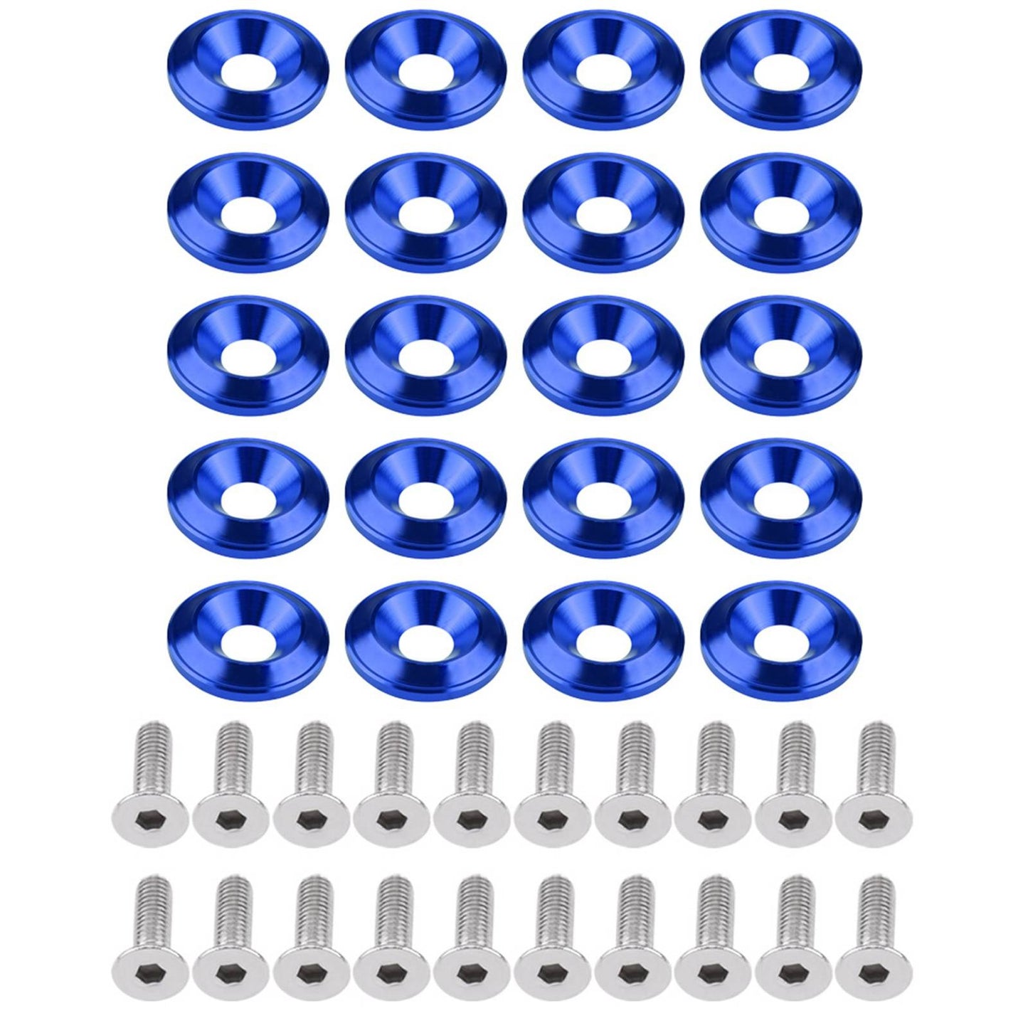 20X Aluminum Fender Bumper Washer Bolt Engine Bay Screw Kit CNC Billet Aluminum