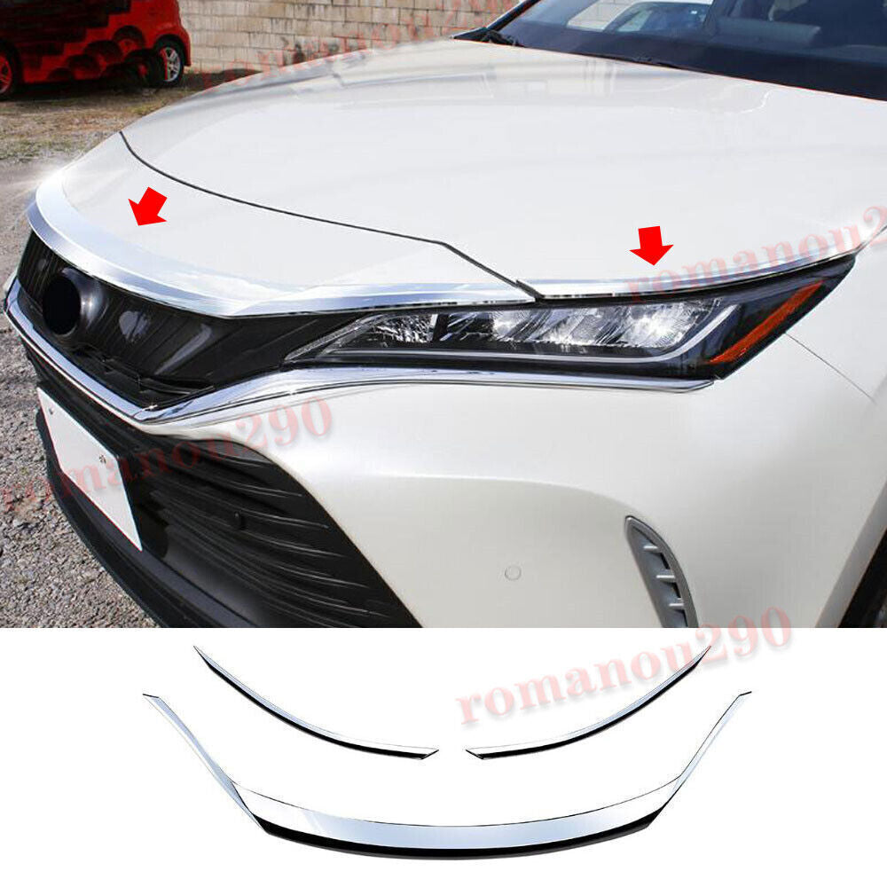 For 2021-2023 for Toyota Venza Front Hood Grill Cover Bonnet Molding Trim Chrome ABS
