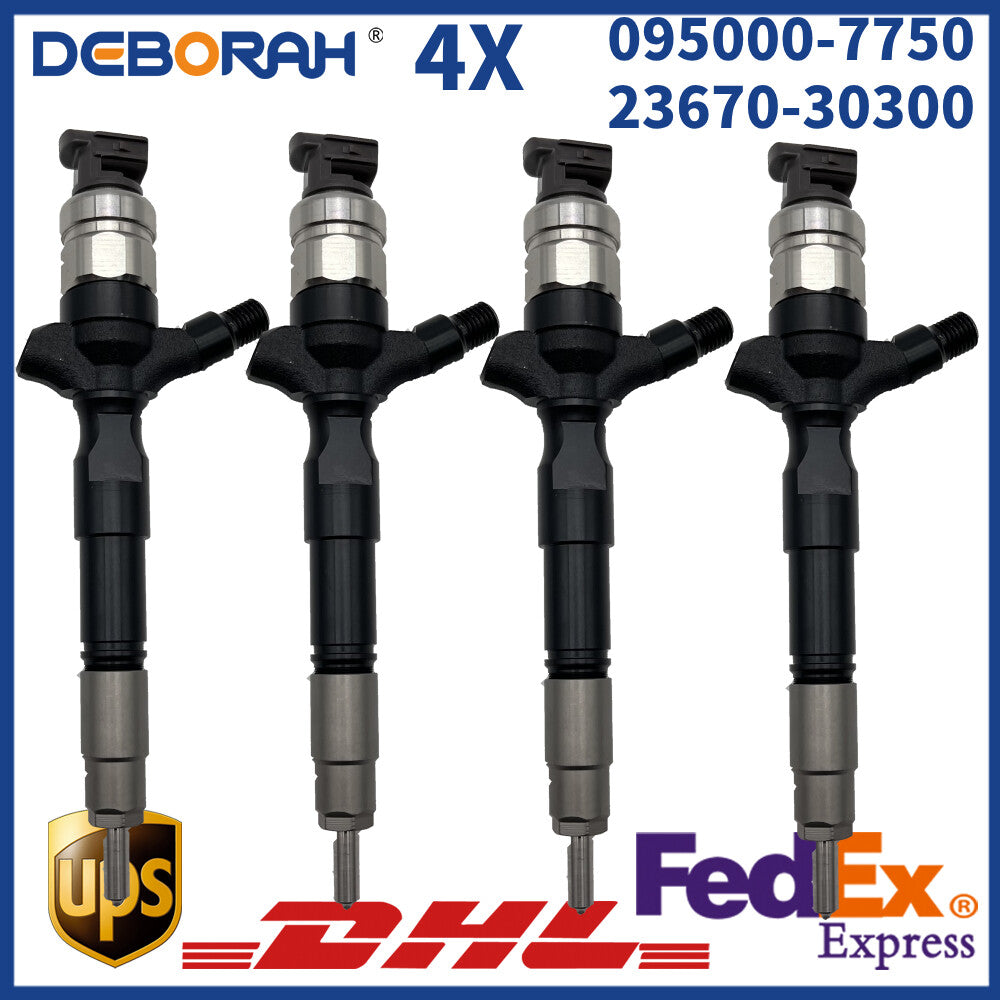 4X Diesel Fuel Injector 095000-7750 23670-30300 for Toyota HILUX VIGO 2KD Hiace