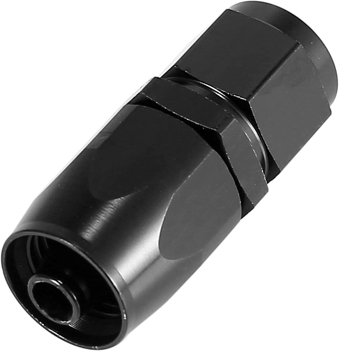 Universal AN8 Rotary Hose End Fitting Adapter Oil/Fuel Line - 8AN 0 Degree Black